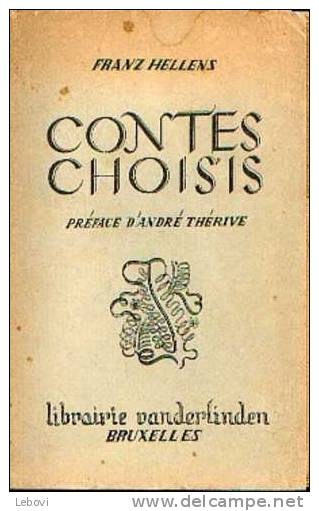 "Contes Choisis" HELLENS, F. - Lib. Vanderlinden Bxl (non Daté) - Belgische Schrijvers