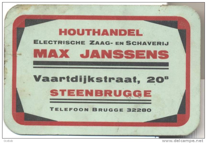 Pub. Reclame Houthandel Janssens Steenbrugge - Cartes De Visite