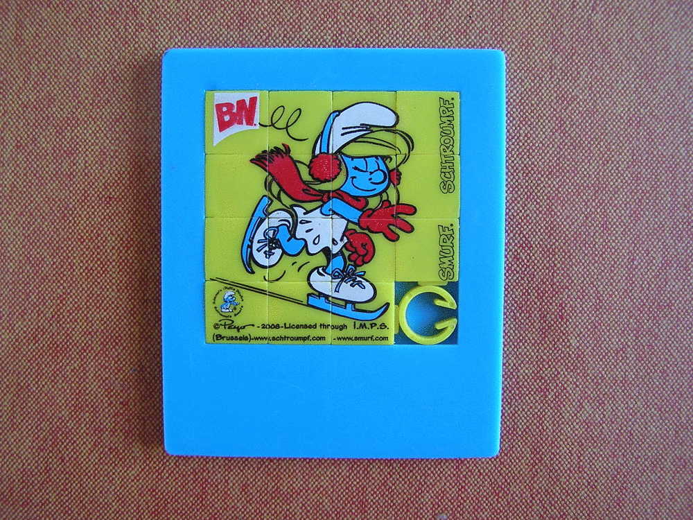 SCHTROUMPFS SMURF PUFFI  LA SCHTROUMPFETTE  RIDDLE CASSE TETE PUZZLE  Publicité BN Biscuits  Petit Format - Puzzels