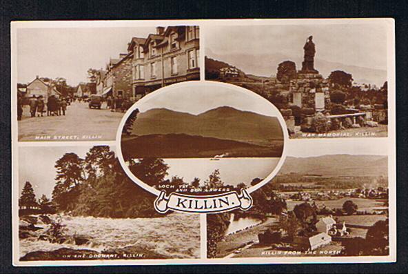 RB 608 - Real Photo Raphael Tuck Multiview Postcard Main Street Killin Perthshire Scotland - Perthshire