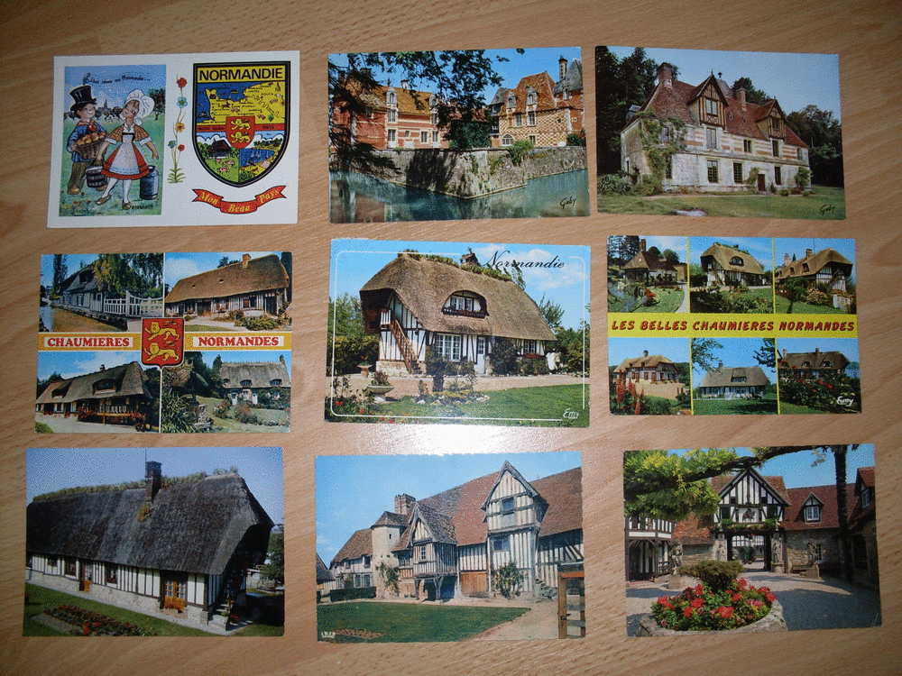 SUPERBE LOT  A THEME (43 Cartes Postales): MAISONS , CHAUMIERES , MANOIRS ET FERMES NORMANDES @ NORMANDIE 3 Euro De Port - 5 - 99 Cartoline