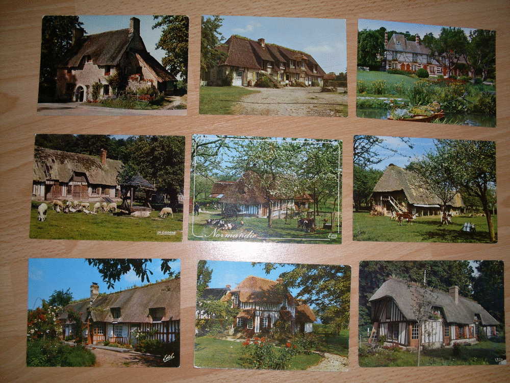 SUPERBE LOT  A THEME (43 Cartes Postales): MAISONS , CHAUMIERES , MANOIRS ET FERMES NORMANDES @ NORMANDIE 3 Euro De Port - 5 - 99 Cartoline