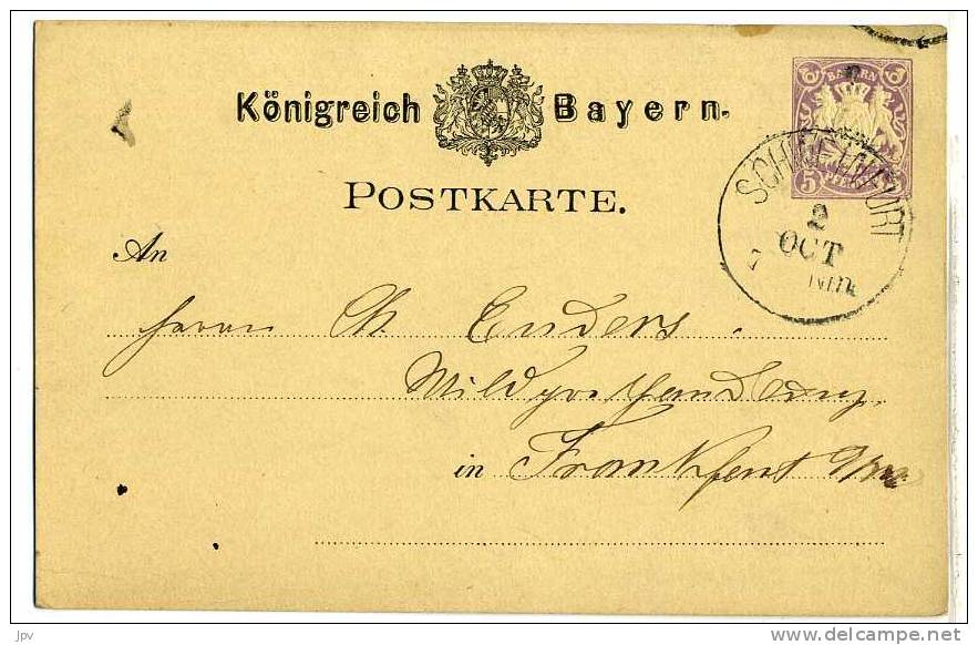 ALLEMAGNE. Carte Postale : Entier Postal. KONIGREICH BAYERN. - Postal  Stationery