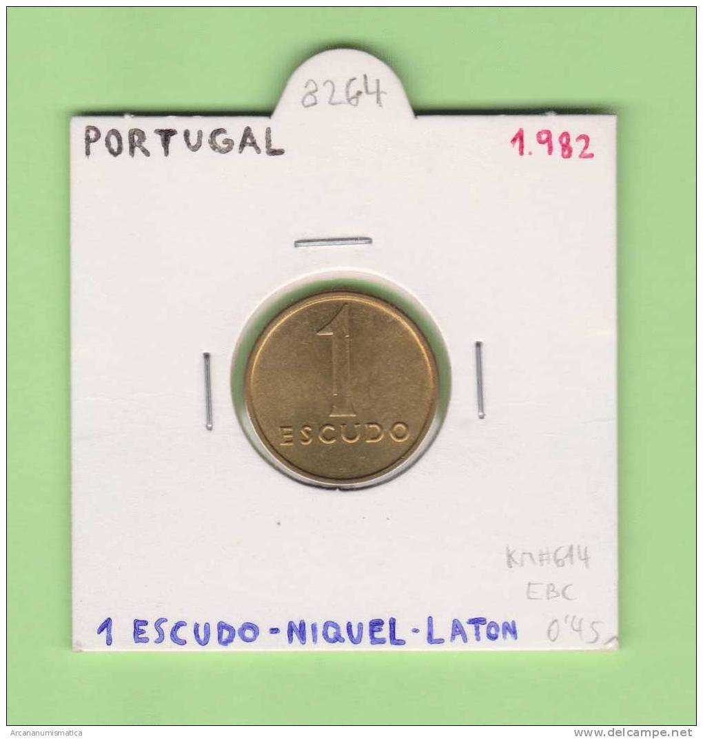 PORTUGAL  1 Escudo   1.982    Niquel-Laton   KM#614   EBC/XF       DL-8264 - Portugal