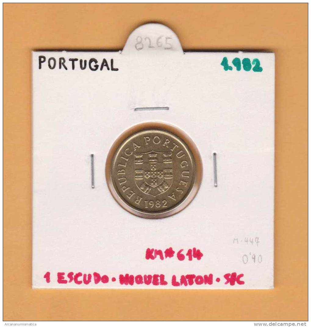 PORTUGAL  1 Escudo   1.982    Niquel-Laton   KM#614   SC/UNC       DL-8265 - Portugal