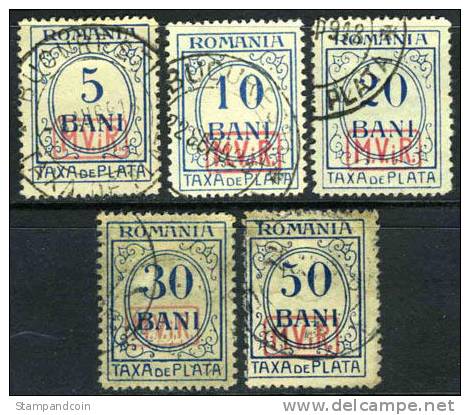 Romania German Occupation 3NJ3-7 Used Postage Dues From1918 - Ocupaciones