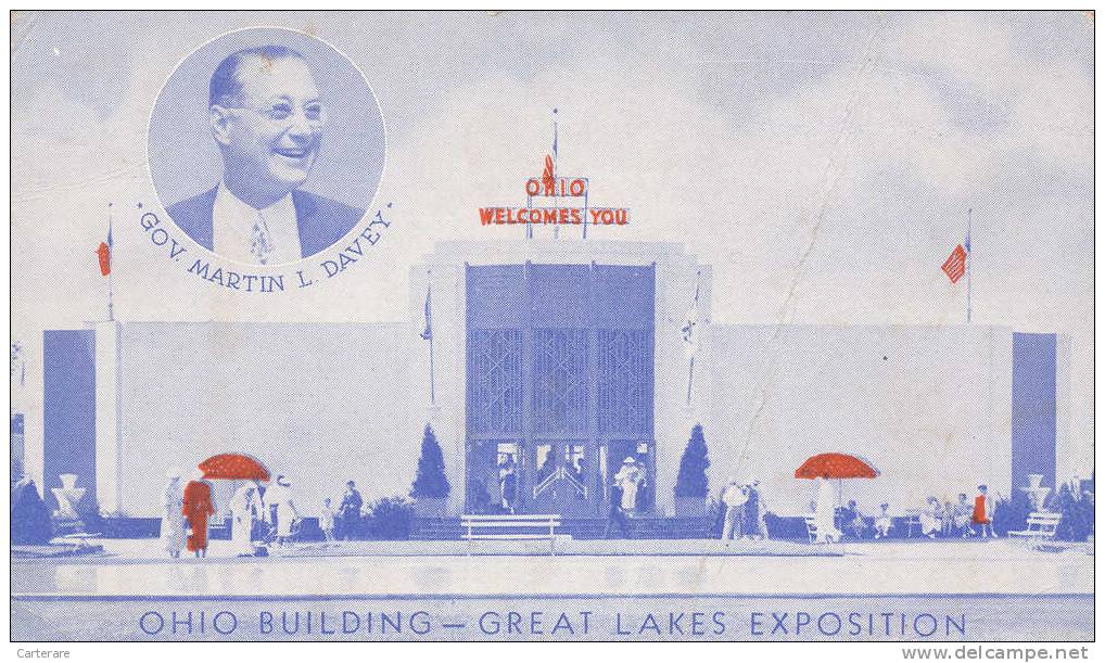 Ohio Building,great Lakes Exposition May 29th To September 6th 1937,cleveland,gov Martin L Davey,old - Cleveland