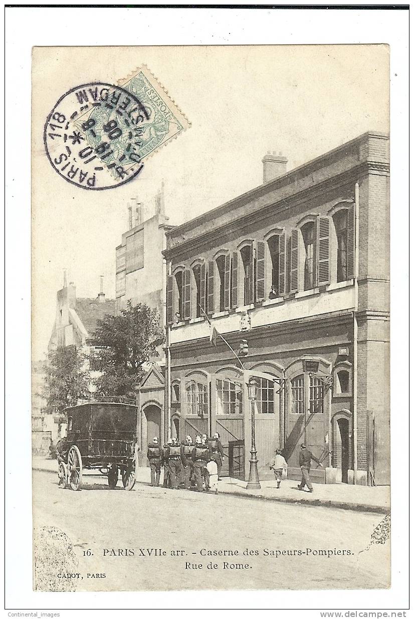 SAPEURS POMPIERS De La Ville De PARIS/ CASERNE Rue De ROME     - C 00408 -- - Sapeurs-Pompiers