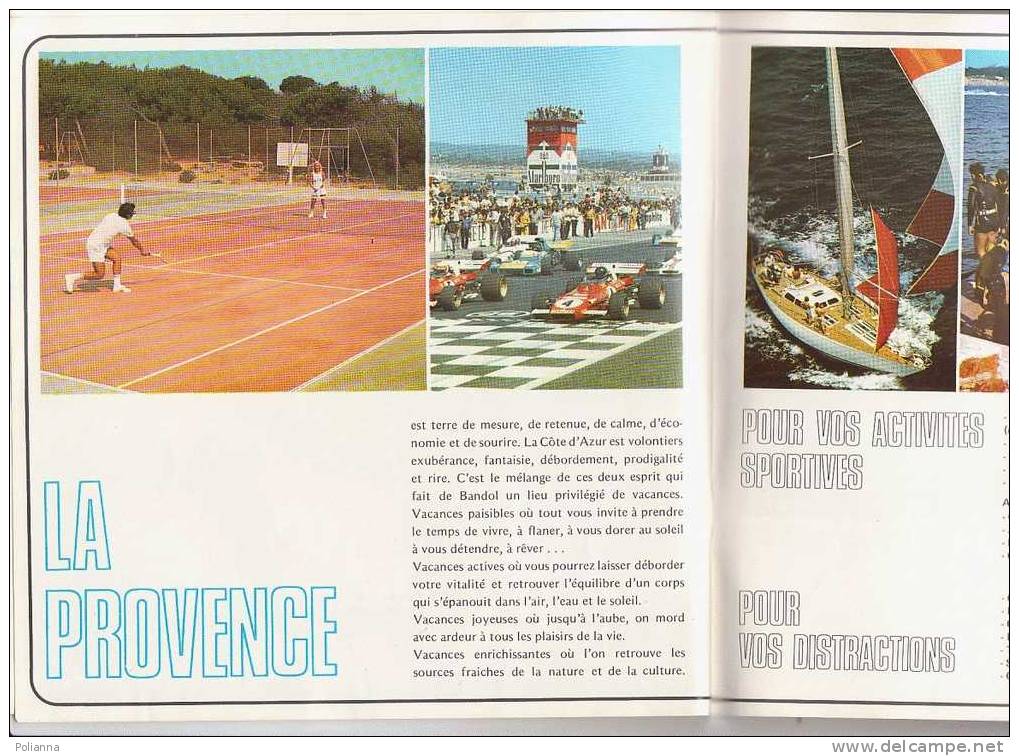 B0004 - Brochure Turistica BANDOL Anni '70/tennis/vela/windsurf - Turismo