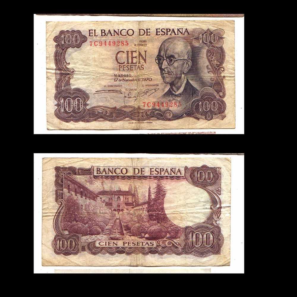 100 PESETAS 17 NOV 1970 -N° 7 C 9449285 - 100 Peseten