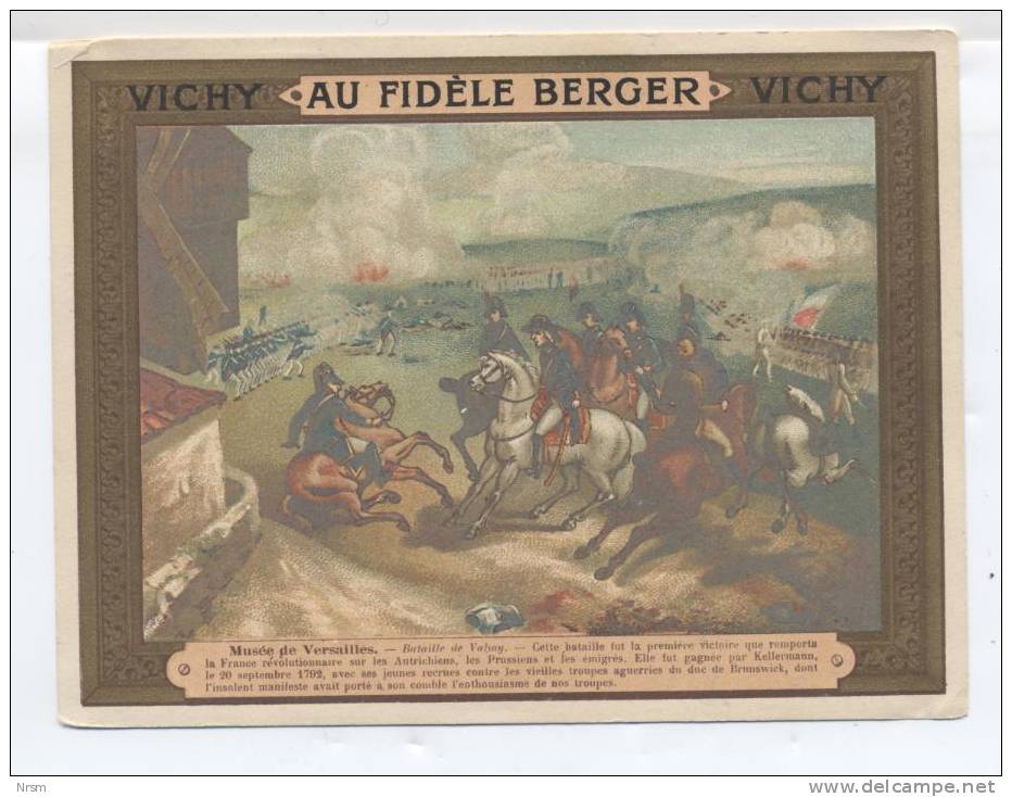 VICHY - Au Fidèle Berger / Carte Chromo Publicitaire - Histoire