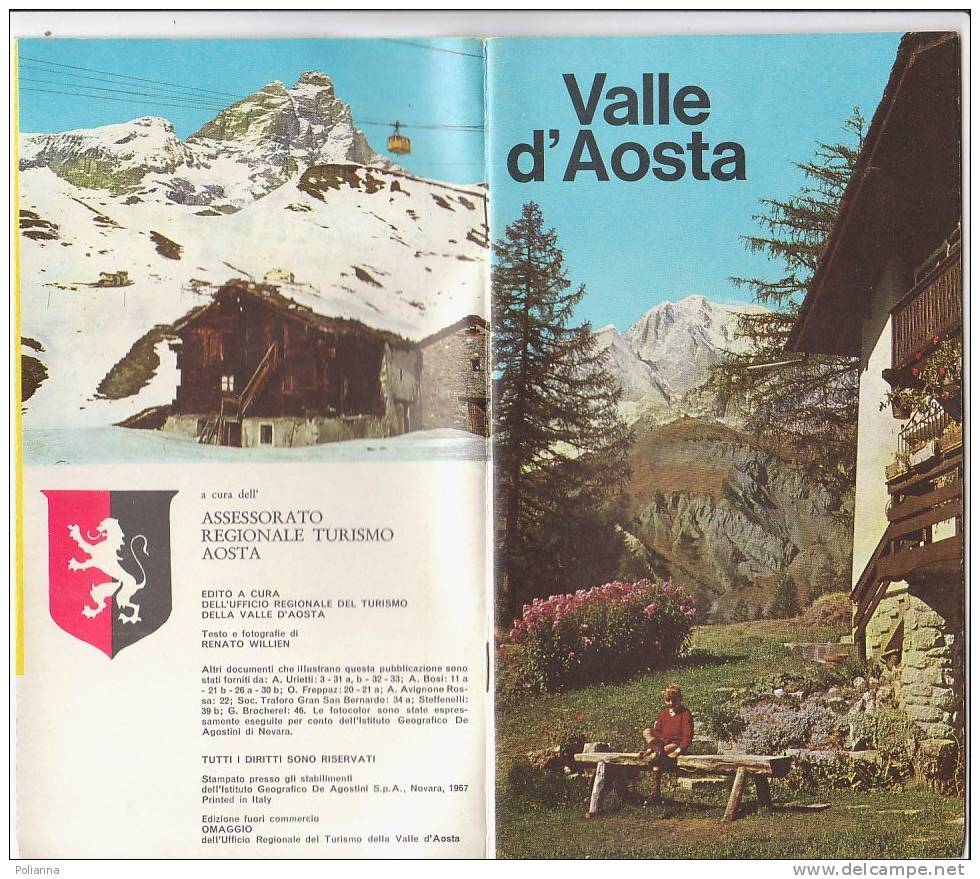 B0025 - Brochure Turistica VALLE D'AOSTA Anni ´60/Champorcher/Arnad/Chamois/Ozein/Cogne/Valsavaranche/Courmayeur - Tourismus, Reisen