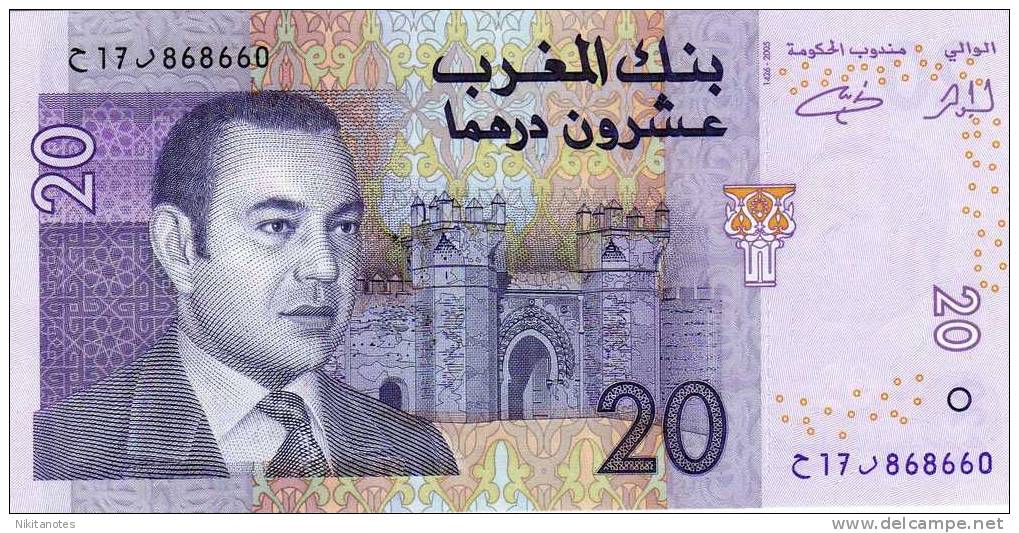 MOROCCO 2005 20 DIRHAMS F VF - Marocco