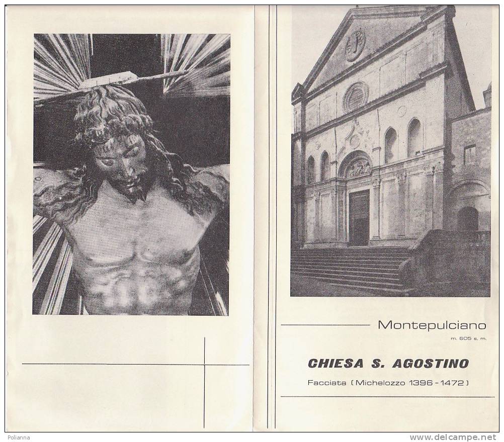 B0029 - Brochure Turistica MONTEPULCIANO - Chiesa S.AGOSTINO (Michelozzo) Anni ´50 - Turismo, Viaggi