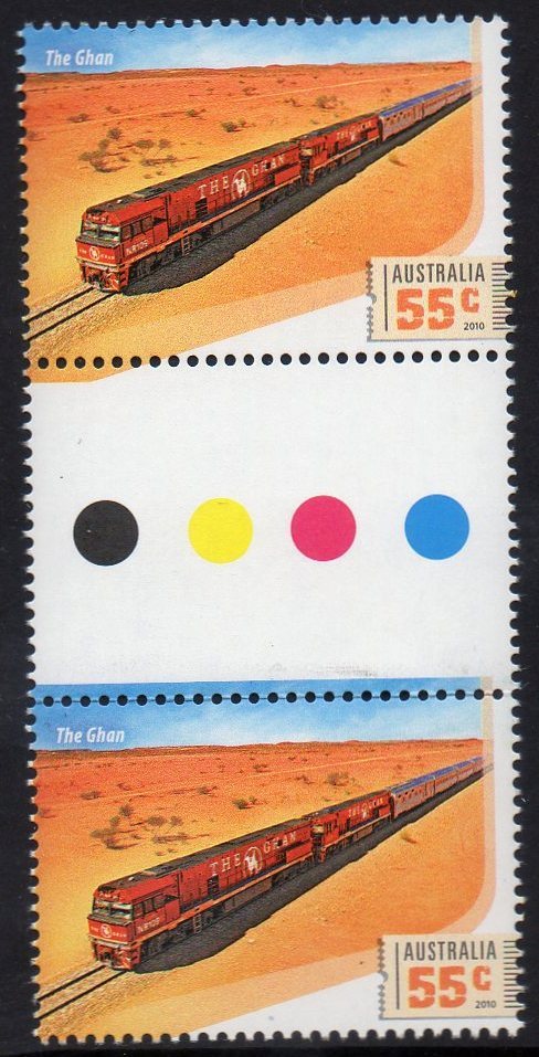 Australia 2010 Railway Journeys 55c The Ghan Gutter Pair MNH - Mint Stamps