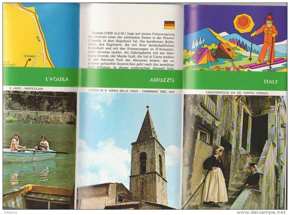 B0034 Brochure Turistica SCANNO Anni ´70/illustrazione Martinelli - Turismo, Viajes