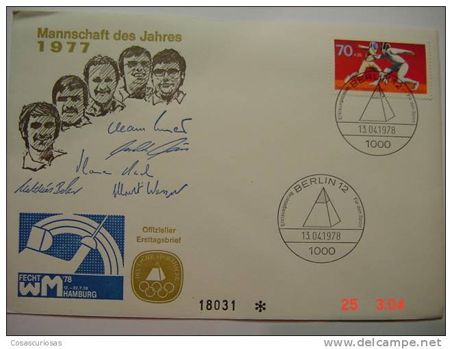 2758  GERMANY SPORT  FDC COVER CARTA YEARS 1978 OTHERS IN MY STORE - Fencing