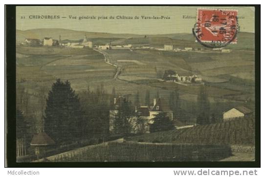 69 CHIROUBLES / Vue Générale Prise Du Château De Vers-les-Prés / CARTE COULEUR TOILEE - Chiroubles