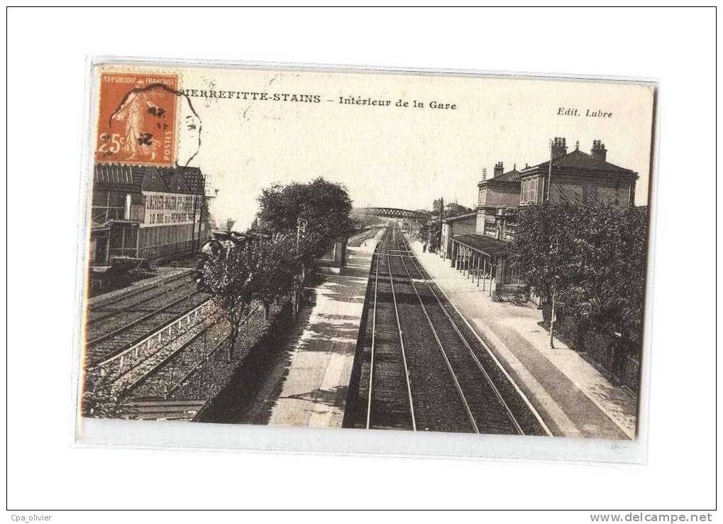 93 PIERREFITTE STAINS Gare, Intérieur, Train Vapeur, Quais, Ed Labre, 1929 - Pierrefitte Sur Seine