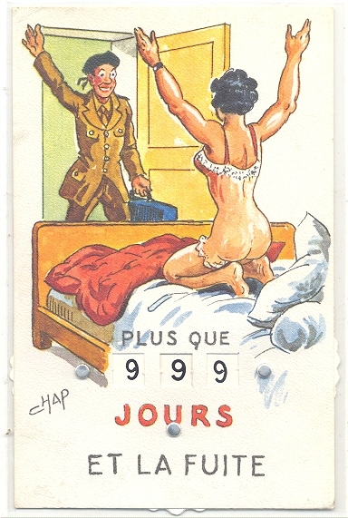 MILITARIA )) Carte à Système - Plus Que Xxx Jours Et La Fuite, CHAP, Des Roulettes Permettent D'indiquer L - Humor