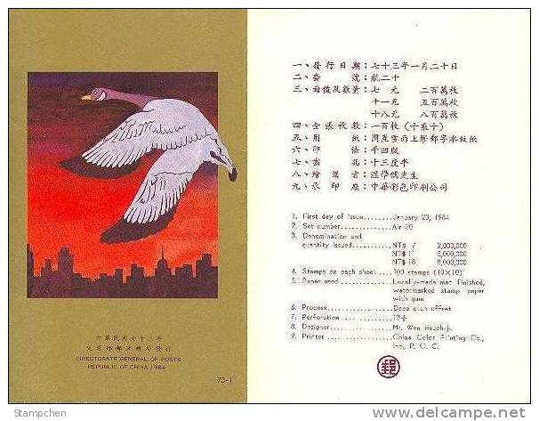 Folder 1984 Airmail Stamps Of Rep Of China Plane Airport Architecture - Sonstige (Luft)