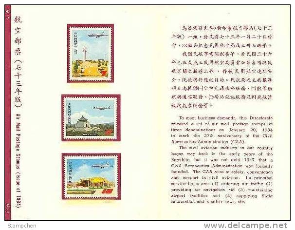 Folder 1984 Airmail Stamps Of Rep Of China Plane Airport Architecture - Sonstige (Luft)