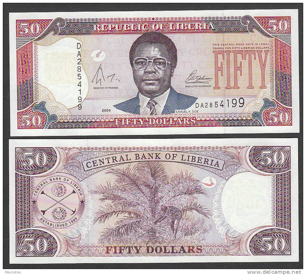 LIBERIA : Banconota 50 Dollari - 2004 - P29 - FDS - Liberia