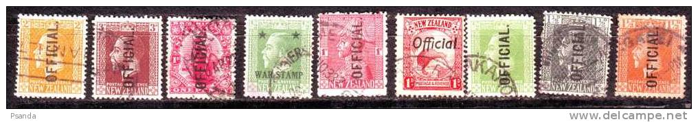 New Zealand 1915 War-Oficial Stamp Lott - Oblitérés