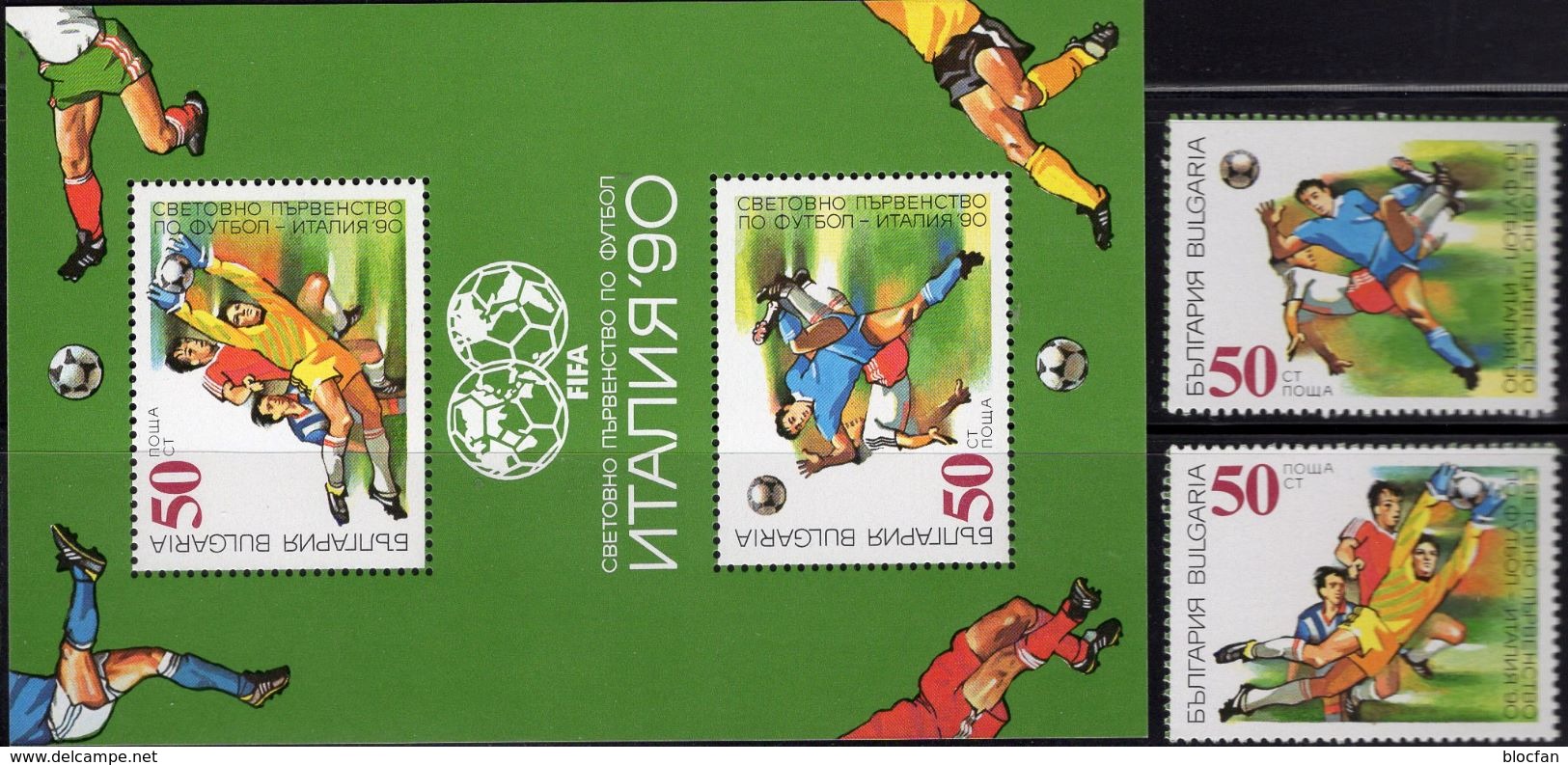 Fußball Welt - Meisterschaft Italien 1990 Bulgarien 3829/0+Block 209 ** 4€ Spielszene Hb Ss Soccer Bloc Bf BULGARIA - Neufs