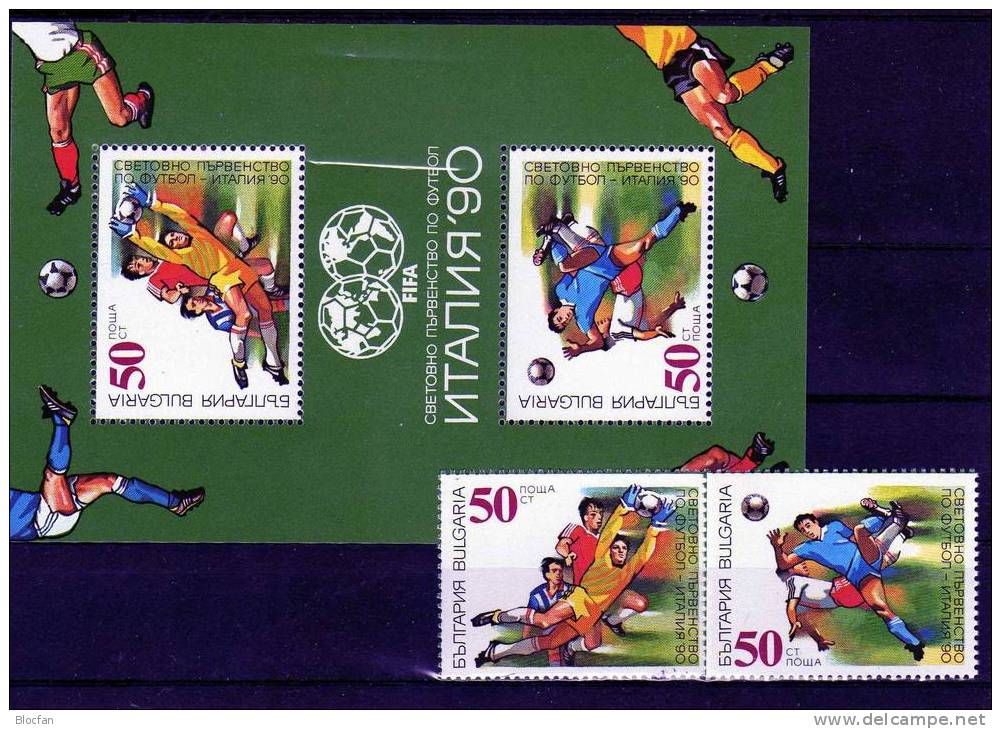 Fußball Welt - Meisterschaft Italien 1990 Bulgarien 3829/0+Block 209 ** 4€ Spielszene Hb Ss Soccer Bloc Bf BULGARIA - Neufs