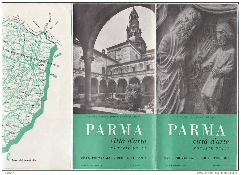 B0041  Brochure Pubblicitaria PARMA ENIT 1961/Busseto/Salsomaggiore, Terme Berzieri/Fontanellato - Turismo, Viaggi