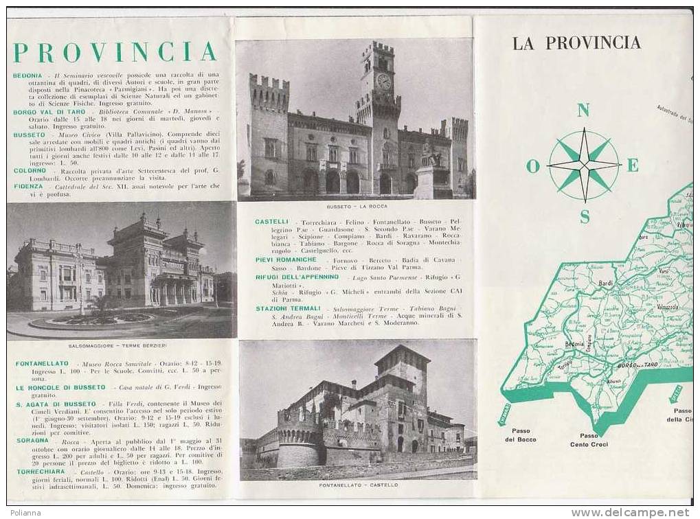 B0041  Brochure Pubblicitaria PARMA ENIT 1961/Busseto/Salsomaggiore, Terme Berzieri/Fontanellato - Tourisme, Voyages