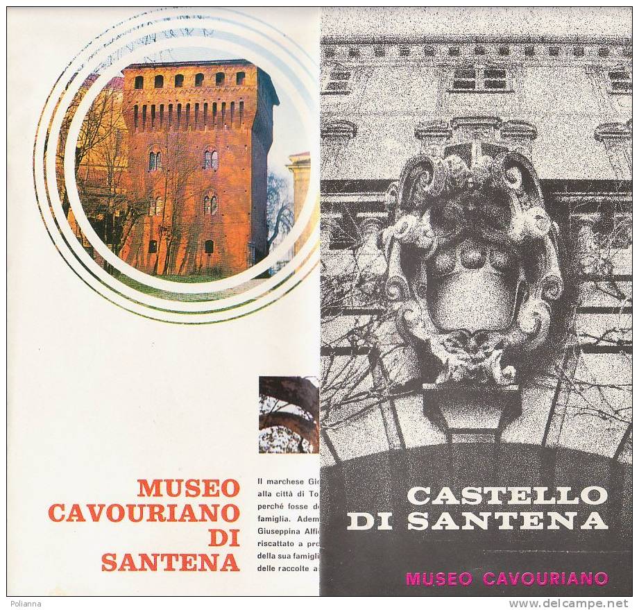 B0044  Brochure Pubblicitaria CASTELLO Di SANTENA - Museo Cavour Anni ´60 - Tourismus, Reisen