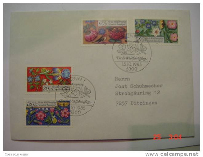 2764  BONN   GERMANY   FDC COVER CARTA YEARS 1985 OTHERS IN MY STORE - Rozen