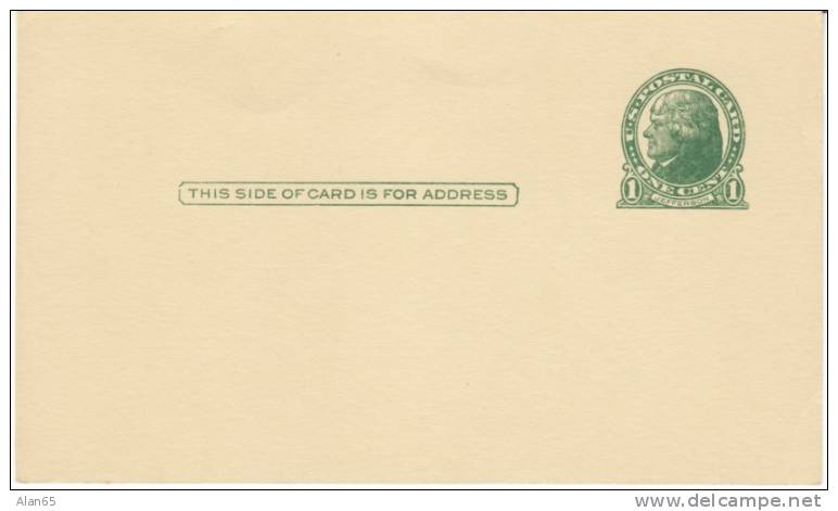 Scott #UX27 1-cent Jefferson Postal Card - 1901-20