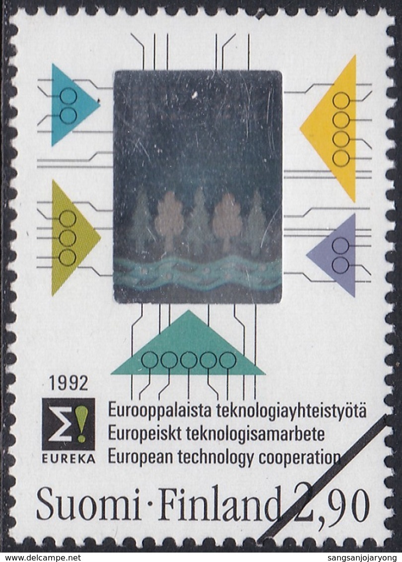 Specimen, Finland Sc887 Finnish Technology, Hologram Stamp, Hologramme. - Hologrammes