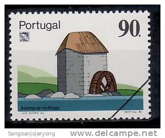 Specimen, Portugal Sc1687 Architecture, Watermill - Mühlen