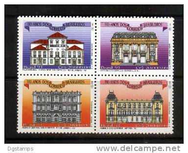 Brasil 1993 YT2125-28 ** 330 Años De Correos Brasileros: Arquitectura. P. Imperial (Rio), Ag Petropolis, Central (Rio), - Unused Stamps