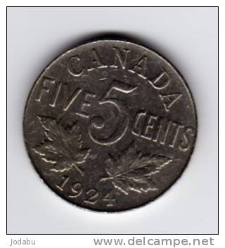 5 Cents De 1924  Du Canada - Canada