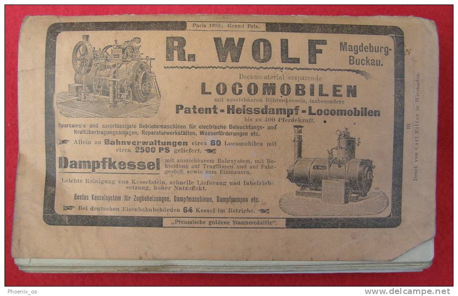 EISENBAHN / RAILROAD , Techniker, Calender, 1903, Wiesbaden, Germany - Trasporti