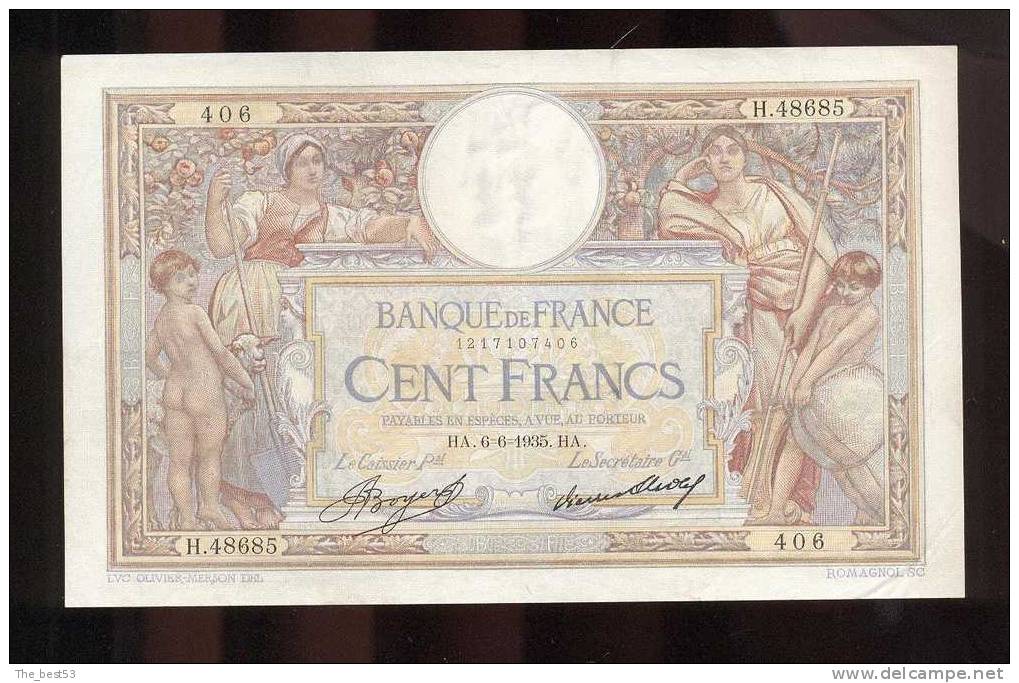 100  Francs  -   Luc Olivier Merson    1935 - 100 F 1908-1939 ''Luc Olivier Merson''