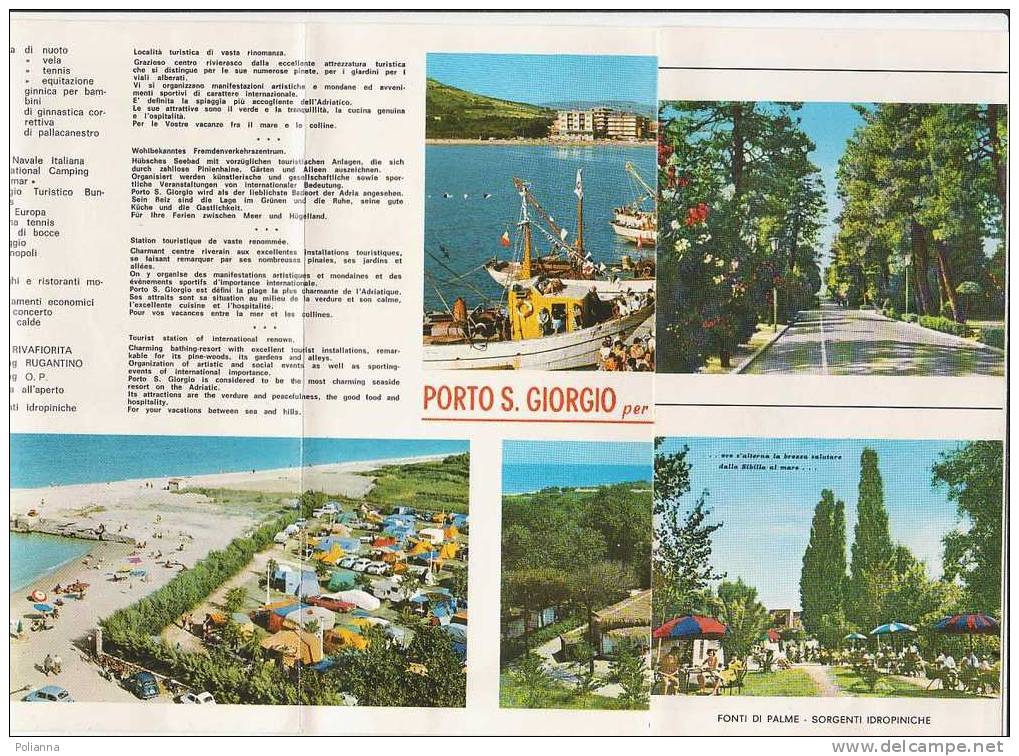 B0054 Brochure Pubblicitaria PORTO S.GIORGIO Anni ´60/Fonti Di Palme, Sorgenti Idropiniche/Camping Solemar/campi Tennis - Toerisme, Reizen