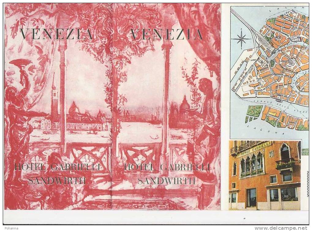 B0059 Brochure Pubblicitaria VENEZIA - HOTEL GABRIELLI SANDWIRTH  Anni ´50 - Turismo, Viaggi