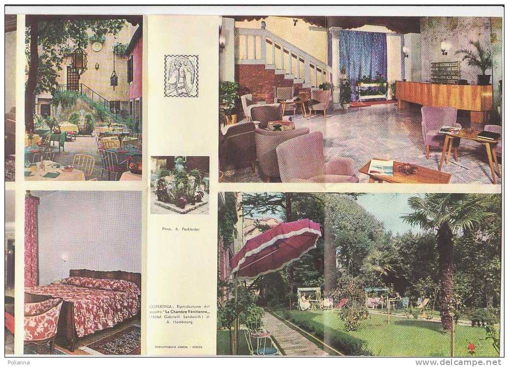 B0059 Brochure Pubblicitaria VENEZIA - HOTEL GABRIELLI SANDWIRTH  Anni ´50 - Turismo, Viaggi