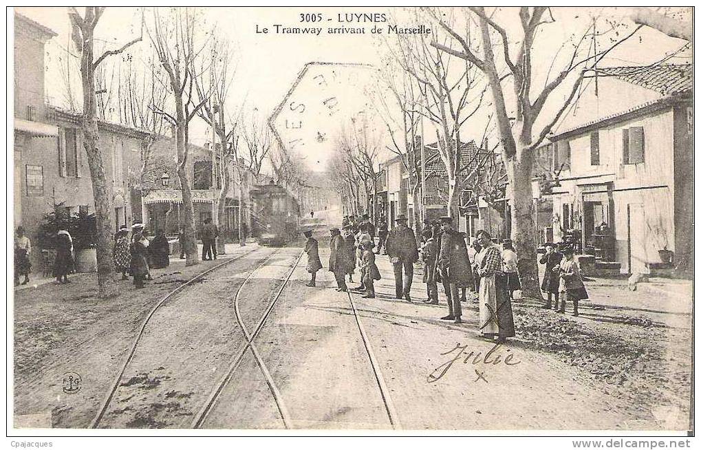 13 - LUYNES : LE TRAMWAY ARRIVANT DE  MARSEILLE . - Luynes