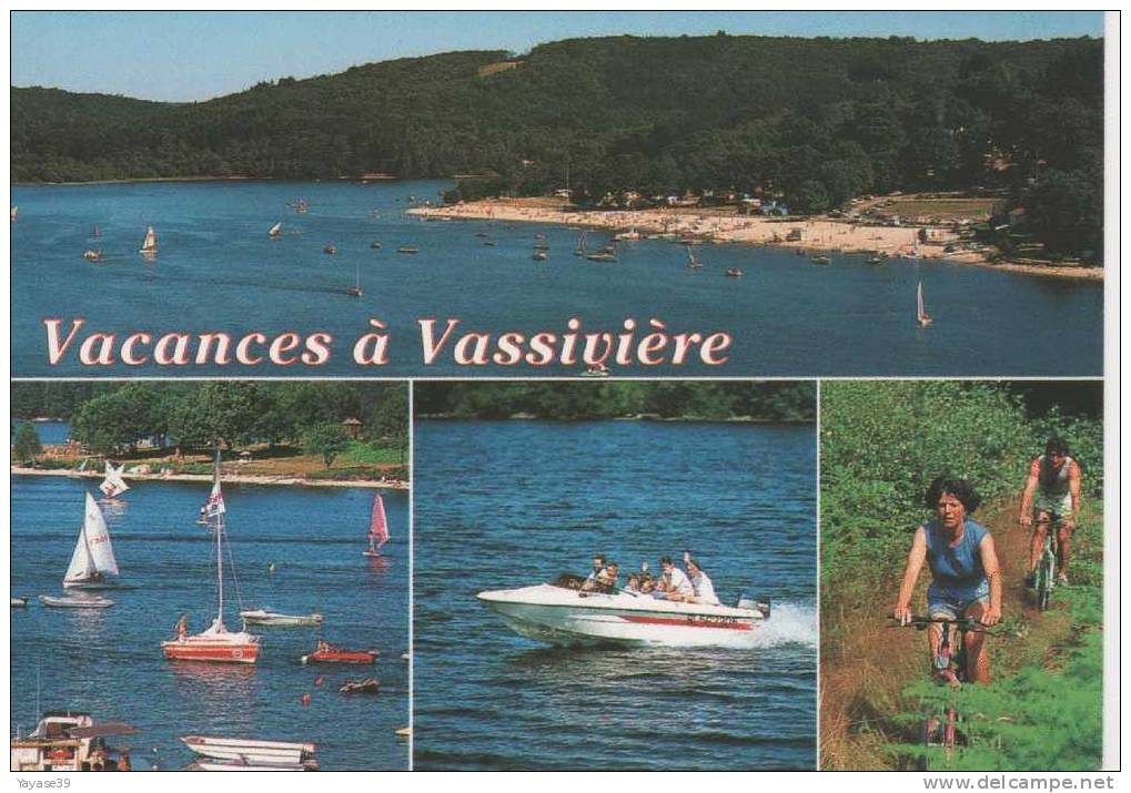 87 Lac De Vassivière La Plage De Vauveix Sports Nautiques Randonnée En VTT Bateaux Personnages - Autres & Non Classés