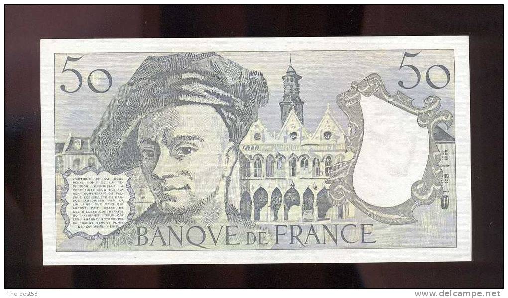 50 Francs  -  Quentin De La Tour   1981 - 50 F 1976-1992 ''Quentin De La Tour''