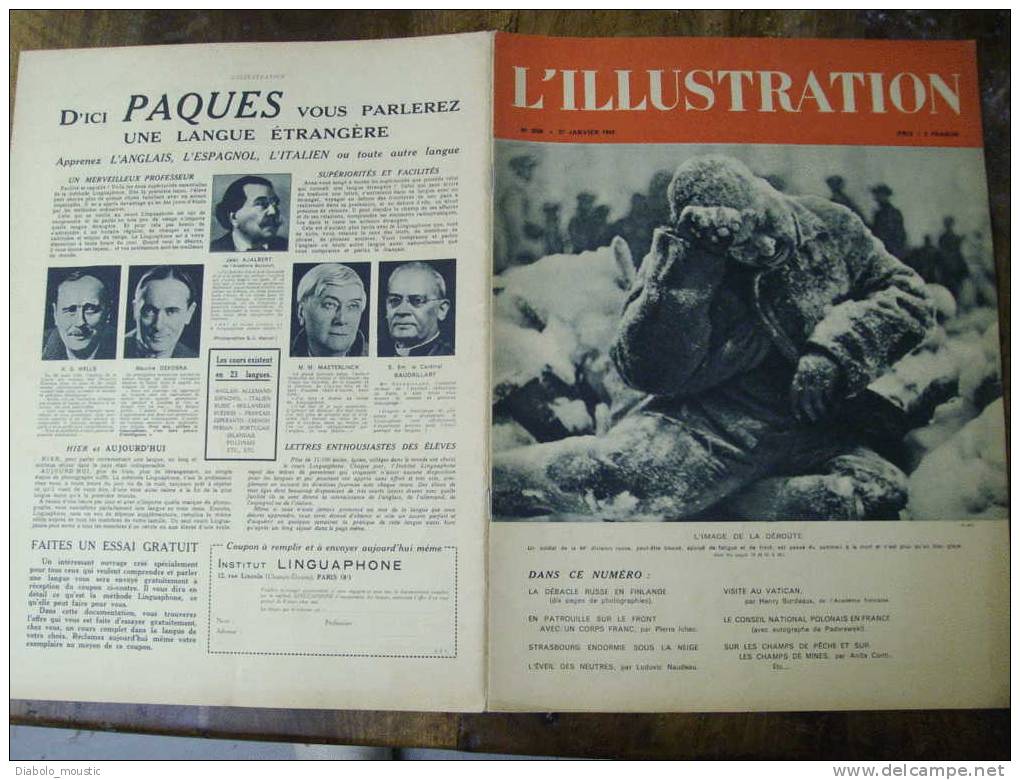 L ' ILLUSTRATION   27 Janvier 1940   STRASBOURG ;  Sur Les Champs De Pêche Et Sur Les Champs De Mines................... - L'Illustration