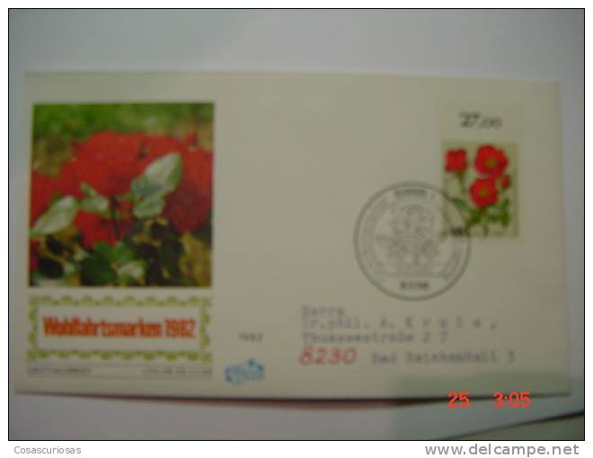 2776 BONN GERMANY   FDC COVER CARTA YEARS 1982 OTHERS IN MY STORE - Roses