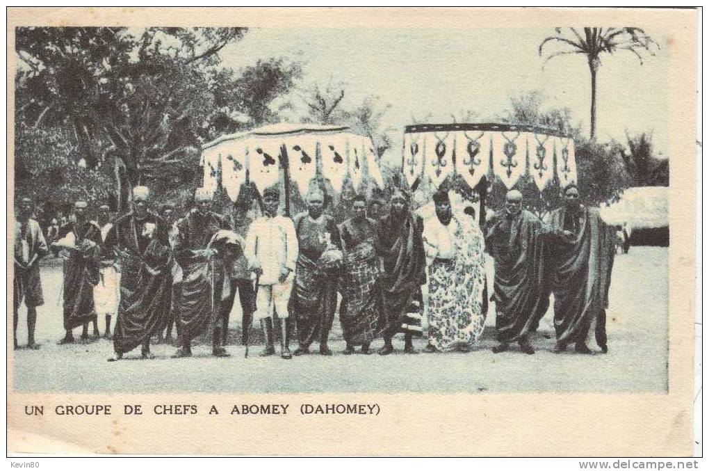 AFRIQUE DAHOMEY Un Groupe De Chefs à Abomey Cpa Animée - Dahome